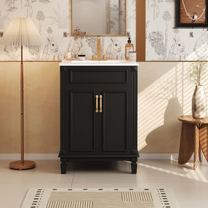 Bathroom Vanity With Top Sink and Soft Closing Doors