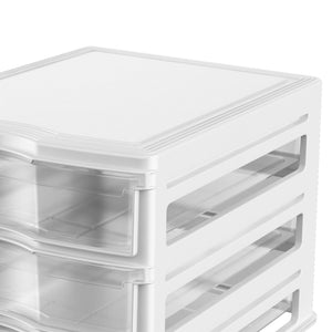 Life Story 3 Drawer Stackable Shelf Organizer Plastic Storage Drawers, White - TRAPSKI