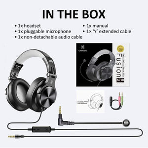 S100 Adjustable Microphone PC Headset with OneOdio A71 Bluetooth Headphones