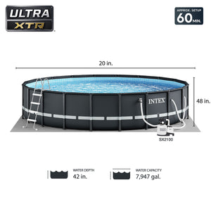 Intex 26333EH 20' x 48" Round Ultra XTR Frame Swimming Pool Set with Filter Pump