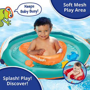 SwimSchool Baby Boat Float w/ Safety Seat & Sun Shade Canopy, Orange, 2 Pack