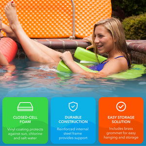TRC Recreation Aqua Swing Chair Foam Swimming Pool Lounger Float, Fierce Green