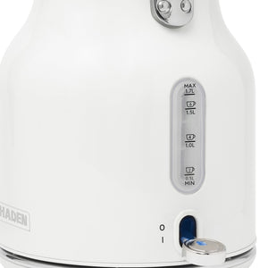 Haden Heritage 1.7 L Stainless Steel Electric Kettle with 2 Slice Toaster, White