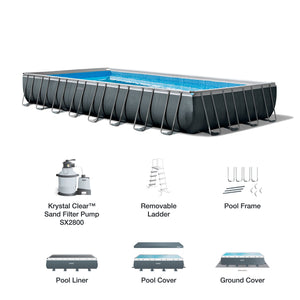 Intex 32' x 16' x 52" Rectangular Ultra XTR Frame Above Ground Swimming Pool Set