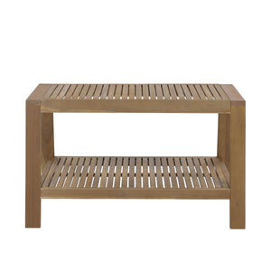 2-Piece Outdoor Gray Acacia Wood Conversation Set