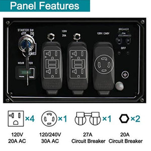 Togo Power Gasoline Powered Portable Generator 8000 Watt Remote Electric Backup