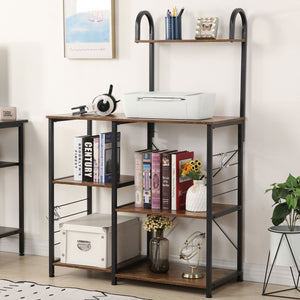 Somdot Baker's Rack 35.4 Inch 3 Tier and 4 Tier Microwave Stand, Rustic Brown