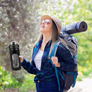34Oz Glass Water Bottle Sports Water Bottle Motivational Water Bottle Water Intake Tracker Bottle with Straw Time Marker Silicone Sleeve Handle for Gy