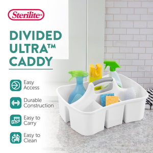 Sterilite Divided Storage Ultra Caddy with 4 Compartments and Handles (18 Pack)