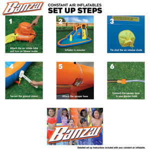Banzai Splash Falls Water Park Backyard Inflatable Waterfall Slide/Climbing Wall