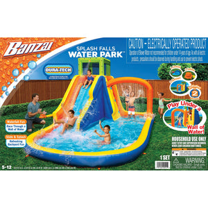 Banzai Splash Falls Water Park Backyard Inflatable Waterfall Slide/Climbing Wall