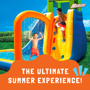 Banzai Splash Falls Water Park Backyard Inflatable Waterfall Slide/Climbing Wall
