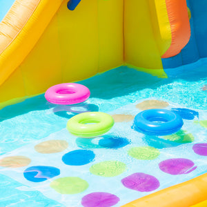 Banzai Inflatable Bounce House Water Game Park with Twister, Limbo, & Ring Toss - TRAPSKI