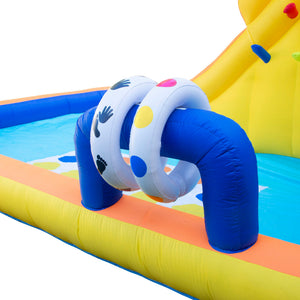 Banzai Inflatable Bounce House Water Game Park with Twister, Limbo, & Ring Toss - TRAPSKI