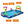 Banzai Big Splash Inflatable Play Center Pool with Beach Balls and Toss Rings
