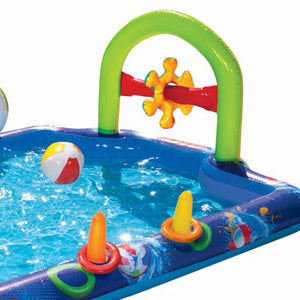 Banzai Big Splash Inflatable Play Center Pool with Beach Balls and Toss Rings