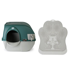 Omega Paw Roll'n Clean Self-Cleaning Litter Box & Paw Cleaning Mat for Cats