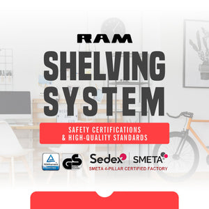 Ram Quality Products Extra 5 Tier Plastic Storage Shelf Unit for Garage, Black