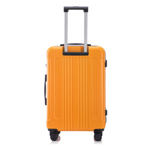 3-Piece ABS Spinner Wheel Luggage Set in Black and Orange