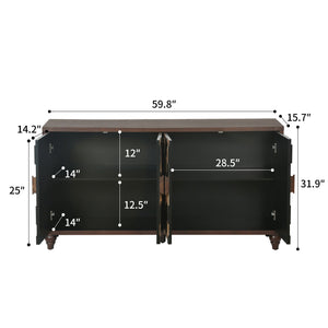 59.8" Sideboard With Honeycomb Pattern