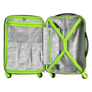 Olympia Apache II Hardcase 4 Wheel Spinner Luggage Suitcase 3 Piece Set, Lime