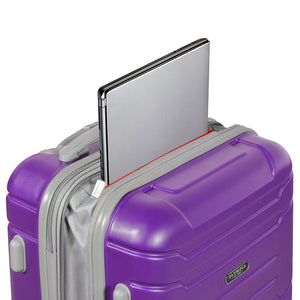 Olympia Denmark 21" Expandable Carry On 4 Wheel Spinner Luggage Suitcase, Purple