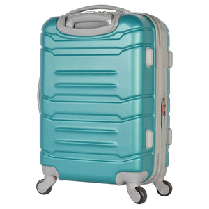 Olympia Denmark 21" Expandable Carry On 4 Wheel Spinner Luggage Suitcase, Teal - TRAPSKI