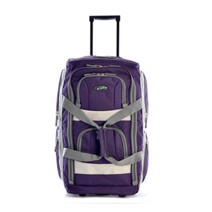 Olympia 22 Inch 8 Pocket Rolling Duffel Bag w/ Retractable Handle, Dark Lavender