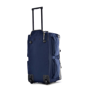 Olympia 22" 8-Pocket U Shape Rolling Duffel Bag with Retractable Handle, Navy