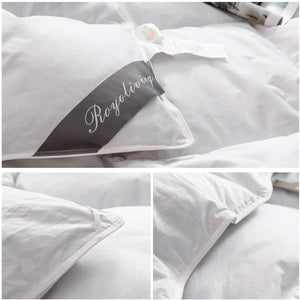 Royoliving Premium Heavyweight Cotton Silver Down Winter Comforter, White, King