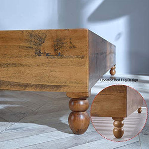 MUSEHOMEINC 12 Inch Solid Pine Wood Platform Bed Frame with Wooden Slats, Full