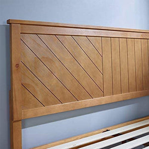 MUSEHOMEINC Solid Pinewood Rustic Platform Bed with 2 Way Design Headboard, Twin