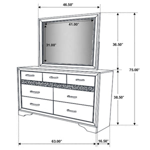 Annie - 7 Drawer Dresser With Mirror - Black
