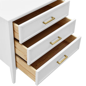 MUSEHOMEINC Solid Wooden Mid Century Design 3 Drawer Dresser Chest of Drawers - TRAPSKI