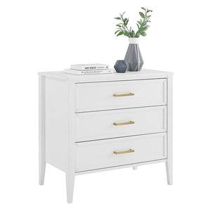 MUSEHOMEINC Solid Wooden Mid Century Design 3 Drawer Dresser Chest of Drawers - TRAPSKI