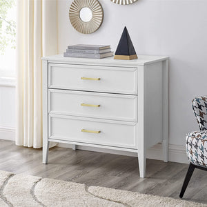 MUSEHOMEINC Solid Wooden Mid Century Design 3 Drawer Dresser Chest of Drawers - TRAPSKI