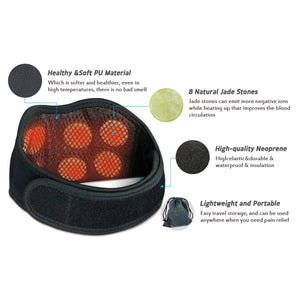 UTK Jade Stone Far Infrared Adjustable Heating Neck Wrap with Remote and Pouch