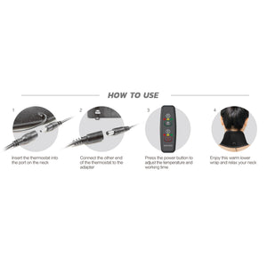 UTK Jade Stone Far Infrared Adjustable Heating Neck Wrap with Remote and Pouch