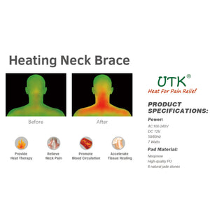 UTK Jade Stone Far Infrared Adjustable Heating Neck Wrap with Remote and Pouch