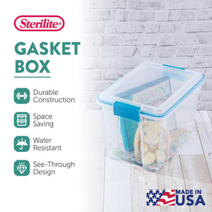 Sterilite Large 20 Qt Home Storage Container Tote with Latching Lids, (24 Pack)