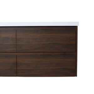 Modern Floating Bathroom Vanity With Dual Resin Sink, Soft Close Drawers