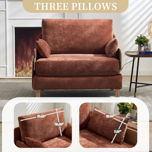 Mid Century Modern Foldable Sofa Bed, 3 In 1 Convertible Sleeper With 3 Pillows