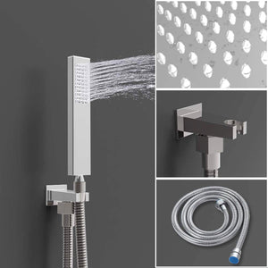 Hongtoo Stainless Steel Multifunction Wall Mounted Rain Waterfall Shower Head