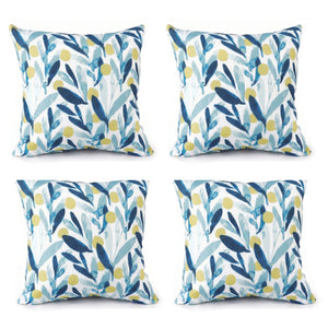 4 Pack Outdoor Pillow Covers - Coastal Leaves