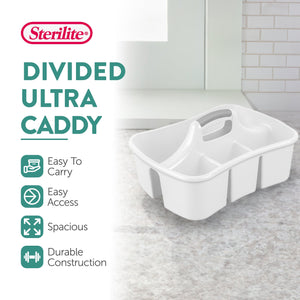 Sterilite Divided Storage Ultra Caddy with 4 Compartments and Handles (12 Pack)