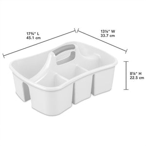 Sterilite Divided Storage Ultra Caddy Portable Storage Organizers, White, 6 Pack