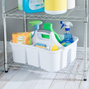 Sterilite Divided Storage Ultra Caddy Portable Storage Organizers, White, 6 Pack