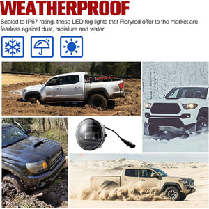 Fieryred LED Fog Light, Compatible w/ Tacoma, Tundra, & Solara, Bumper Placement