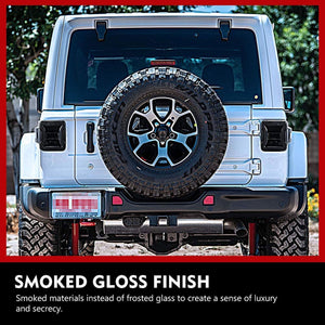 FieryRed Red LED Brake Reverse Running Tail Lights for Jeep Wrangler (2 Pack)