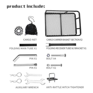 Fieryred Folding Steel Mesh Cargo Carrier Luggage Basket with 500 Pound Capacity